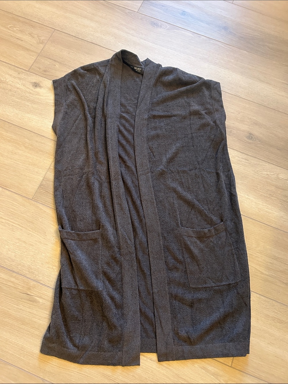 Barefoot Dreams Long Open-Front Cardigan - Charcoal Gray